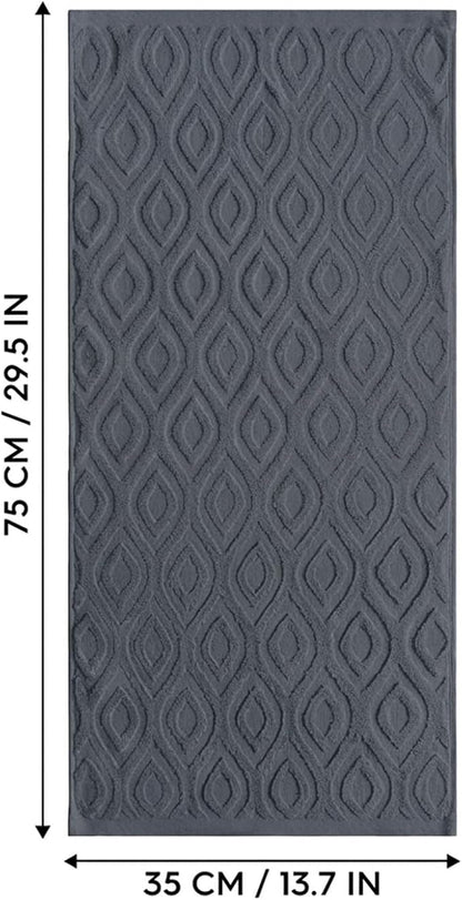 Artoid Mode 1 Pc Grey 3D Diamond Grid Jacquard Hand Towels