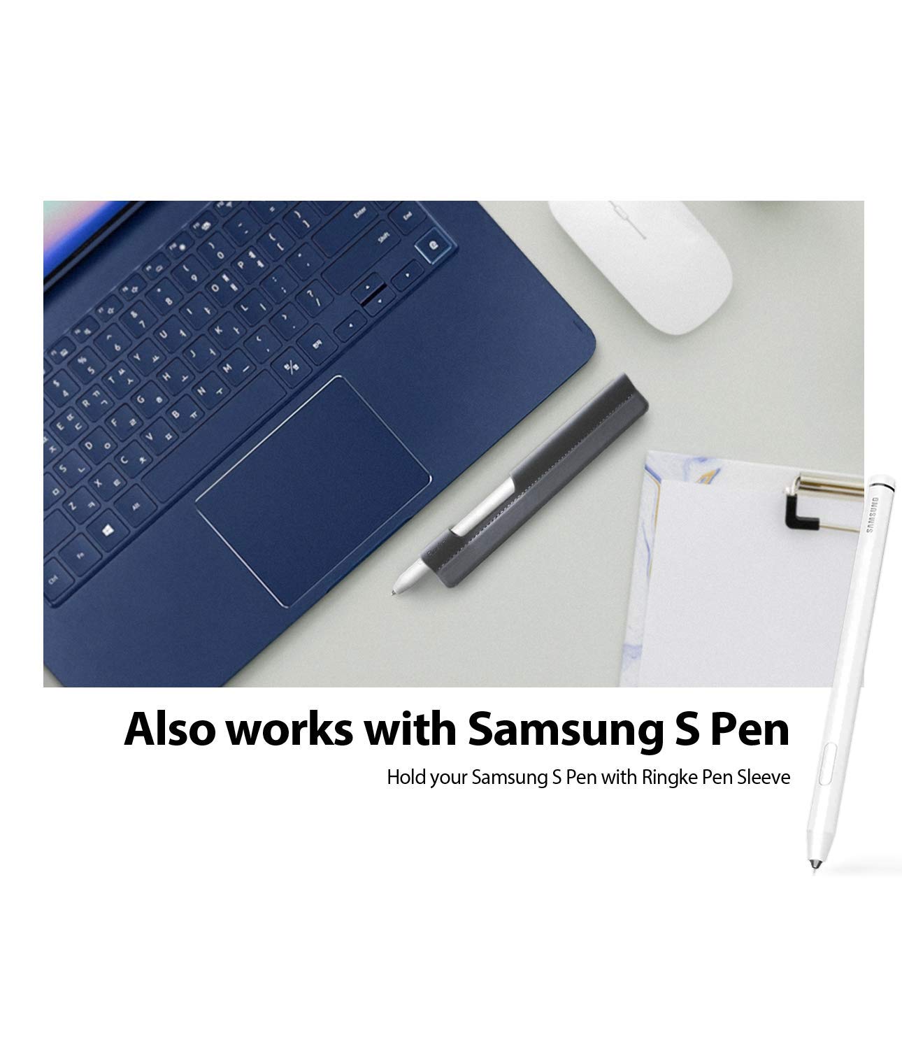 Ringke Pen Sleeve Charcoal Gray Designed for Apple Pencil, Journal, Tablets, and More