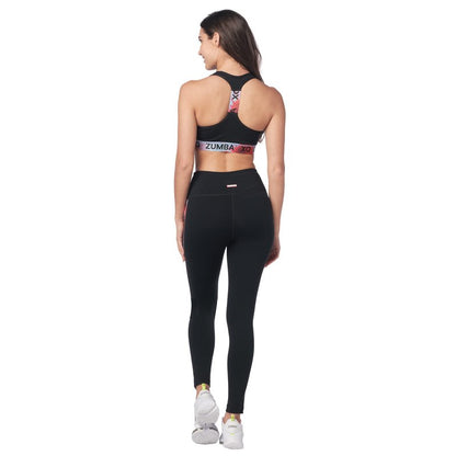 ZUMBA Women’s Love Scoop Sports Bra, Athletic Workout Top for Women, Black, X-Small