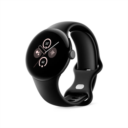Google Pixel Watch 2 (Previous Model) with the Best of Fitbit - Heart Rate Tracking, Stress Management, Safety Features - Android Smartwatch - Matte Black Aluminum Case - Obsidian Active Band - WI-FI