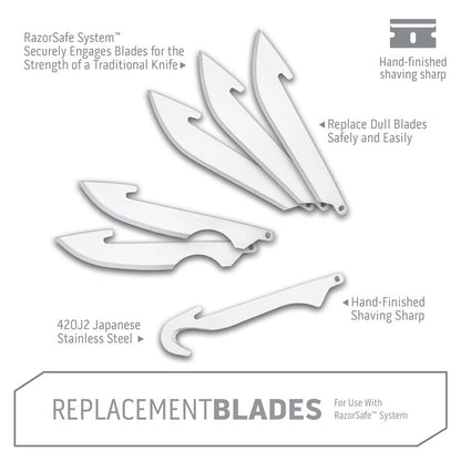 OUTDOOR EDGE 3.0" RazorSafe Replacement Combo Blade Pack, 6-Pieces