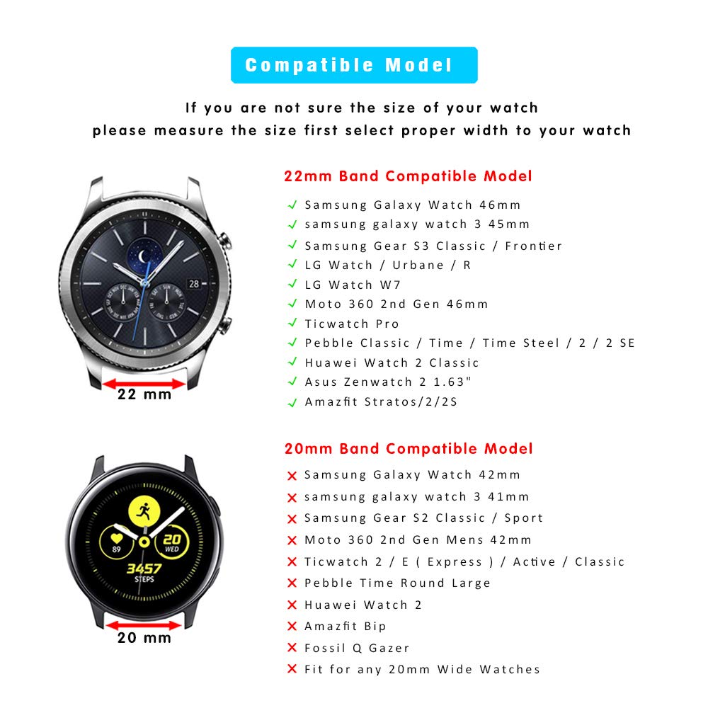 Leotop Compatible with Samsung Galaxy Watch 46mm/Gear S3 Frontier/Galaxy Watch 3 45mm /Classic Strap, 22mm Replacement Genuine Leather Cuff Band with Stainless Steel Buckle for Men Women (Coffe)