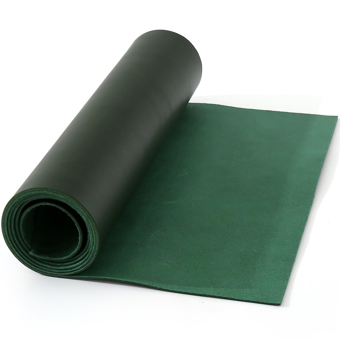 Large Size 17"x70" Leather, Cowhide Veg Tan Leather for Leather Belt Bag Strap Craft Shoe Making Wallet, 2.5mm Thick Full Penetration Dyeing Dark Green