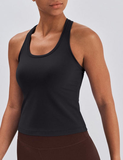 K-Swiss Women's Yoga Tank Tops - Wortkout Top Racerback Sleeveless Waist-Length Slim Fit Gym Athletic Tanks