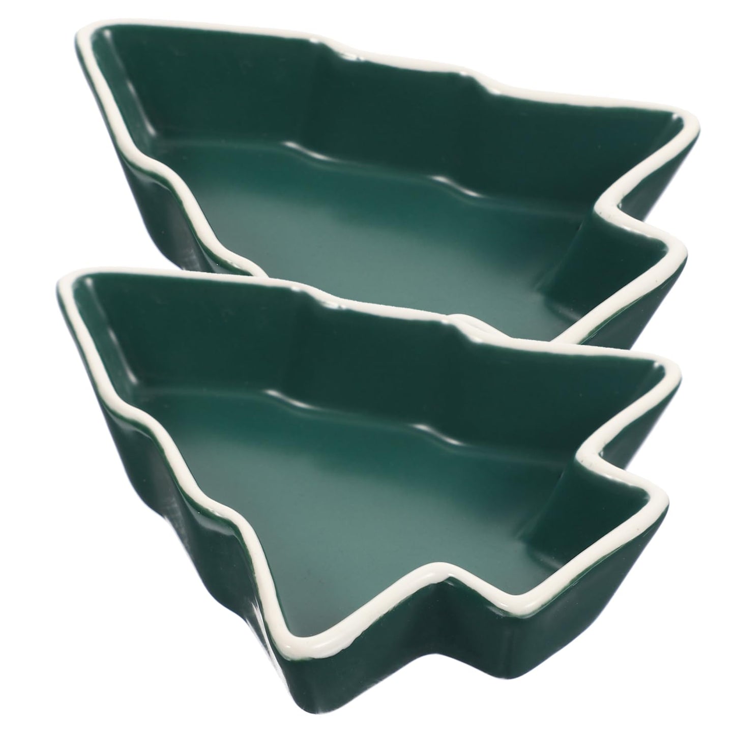 OKUMEYR 2pcs Christmas Sauce Dish Christmas Tree Candy Dishes Dry Fruit Dishes Sauce Plate Tree Shaped Bowl Sushi Plate Dipping Cups Pickles Ceramics Food