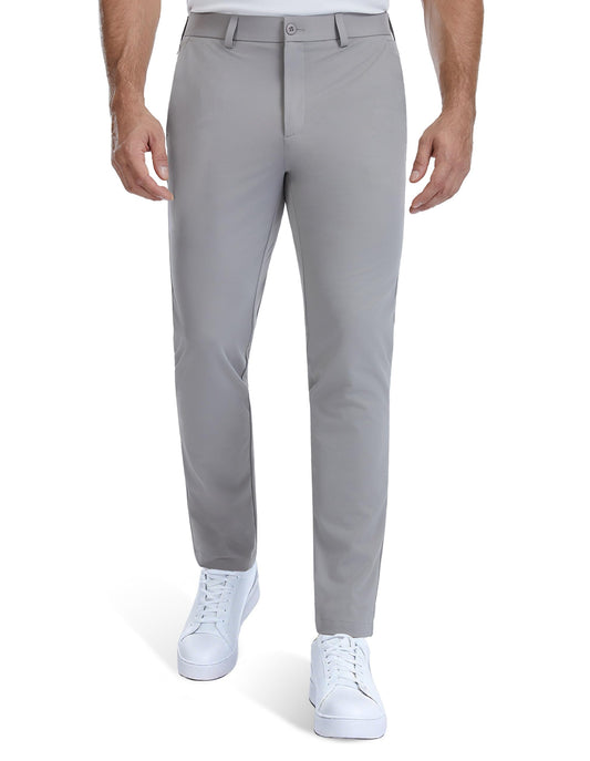 BLUE CHILL Mens Golf Pants Quick Dry with Pockets Light Grey 32W30L