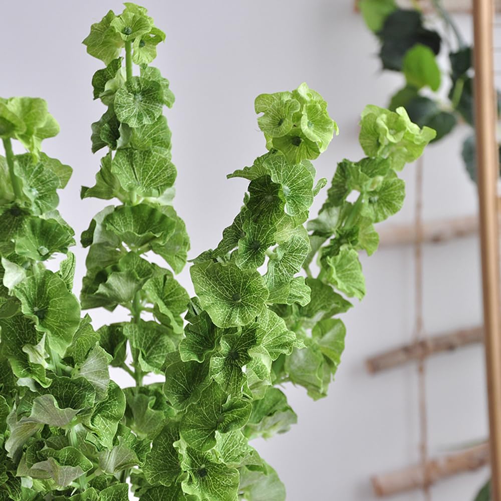 Doment 3Pcs Shell Leaf Artificial Flower Bell Grass Flower Bells of Ireland Long Stem Floral Arrangement Home Office Arrangements Indoor Outdoor Decoration