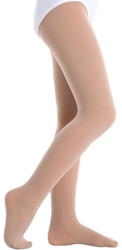 Yitoco Girls Soft Tights Seamless Dance Ballet Leggings for Toddlers Kids Students Tan Stocking Footed Tights (1 Pairs, Nude, 6-8 Years, YOTS01-SK-1CM)