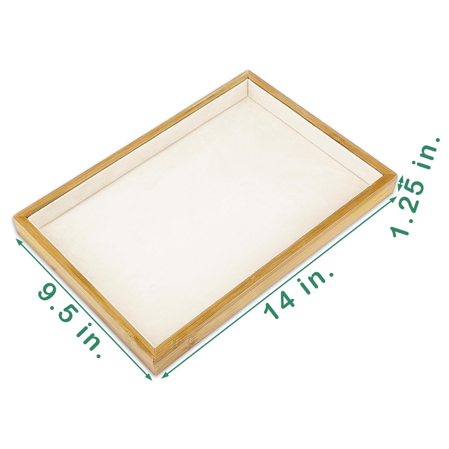 The Display Guys - Stackable Jewelry Tray and Organizer - for Drawers, Dressers, Store Display (Flat, Bamboo Suede)