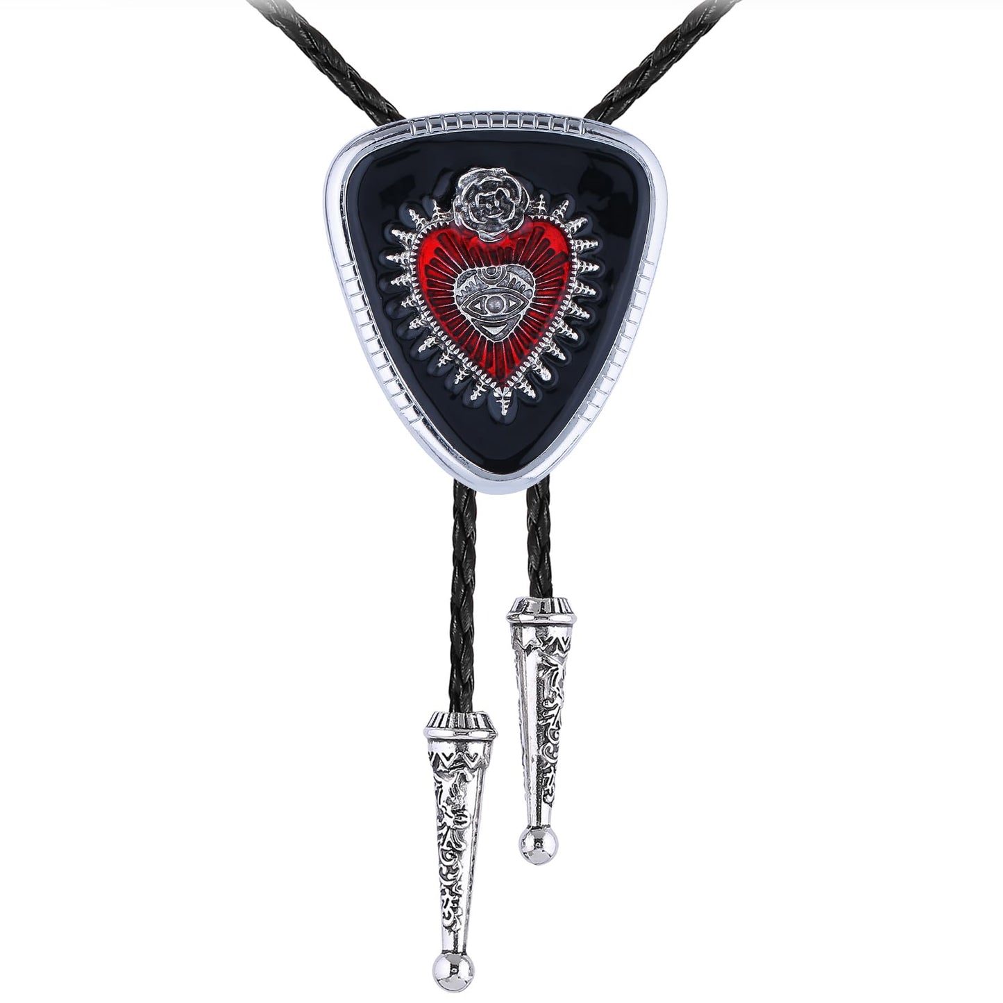GelConnie Bolo Tie Black Vincent Vega Bolo Tie for Men Women Goth Cowboy String Ties Western Bolero Ties Men