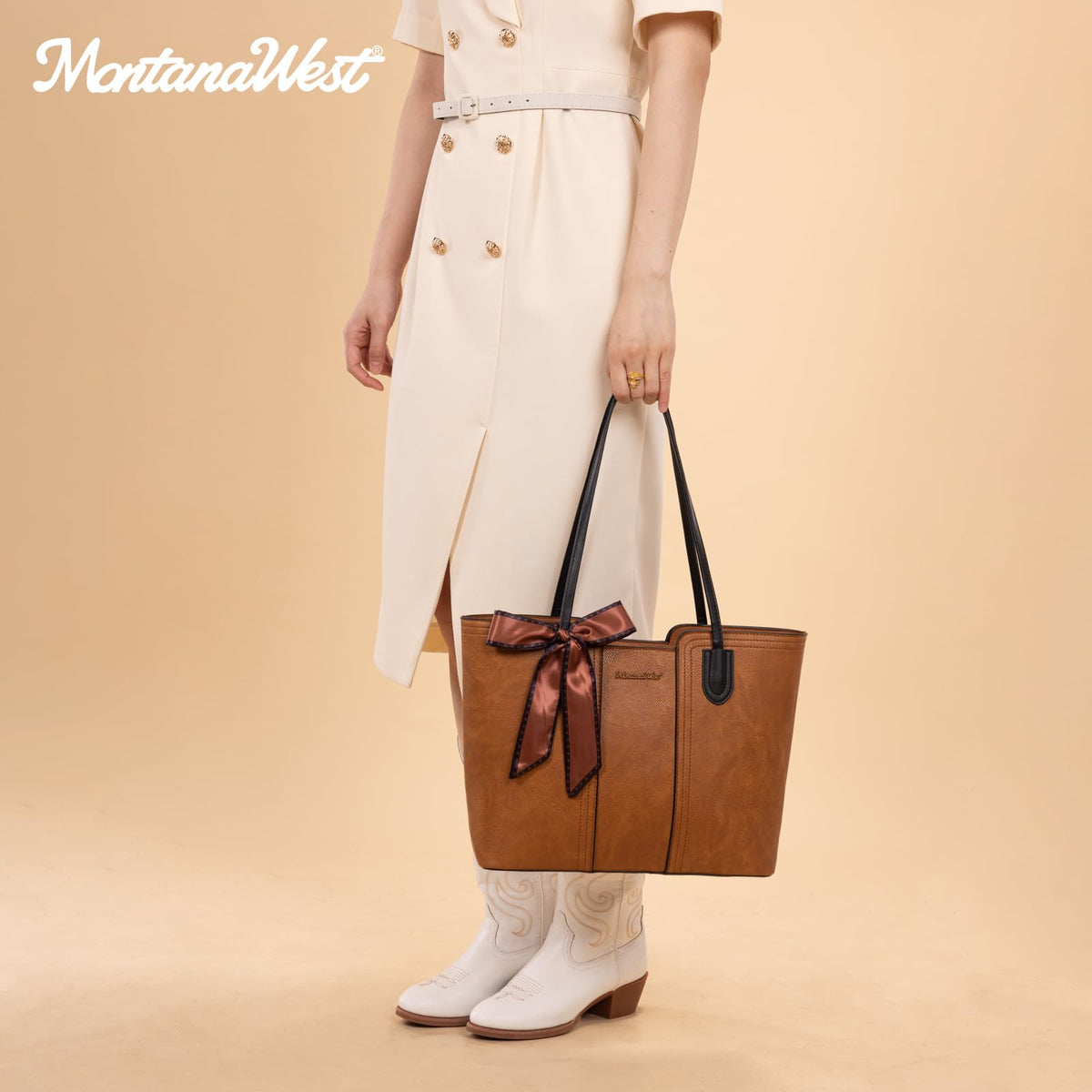 Montana West Tote Bags for Women Medium Top Handle Satchel Purses Large Shoulder Handbag Hobo Bags Brown MWC-323BR