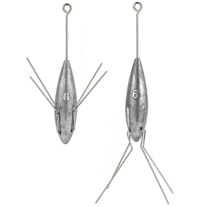 Dr.Fish 2 Pack Sputnik Sinker Spider Sinker Surf Fishing Lead Weight Pyramid Saltwater Beach Casting Sea Fishing 5oz