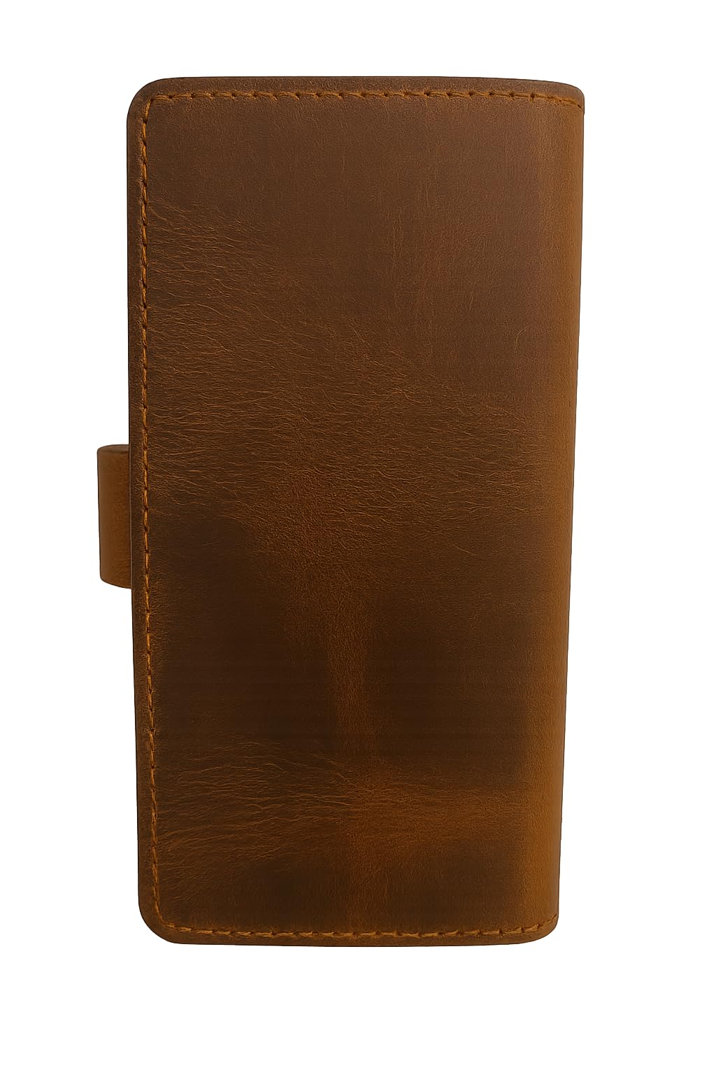 CestAntiQ Full-Grain Tan Leather Checkbook Cover for Men, Women, Slim Bifold Organizer with Pen Holder, Handmade Executive Register Holder for Personal, Business Use, Valentine’s Day Gift