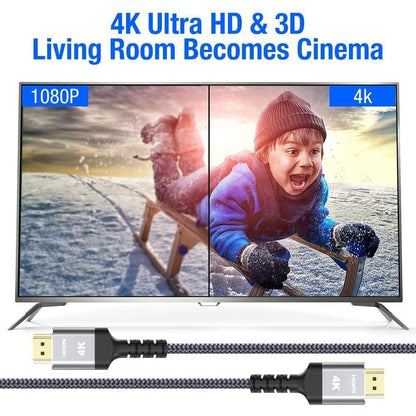 Highwings High-Speed 25 FT HDMI Cable, 18Gbps 2.0 Braided HDMI Cord, 4K HDR, HDR10, HDCP 2.2, ARC, Compatible with Roku TV/HDTV/PS5/Blu-ray
