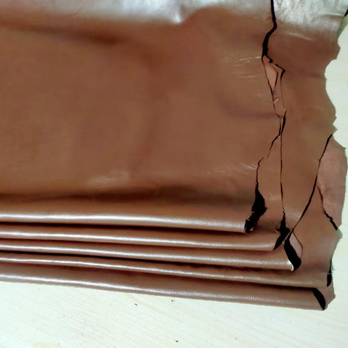 Brown Sheepskin Leather - Premium Full Grain Leather for Upholstery & Home Crafting (One Piece) (Brown, 8-11sq ft)
