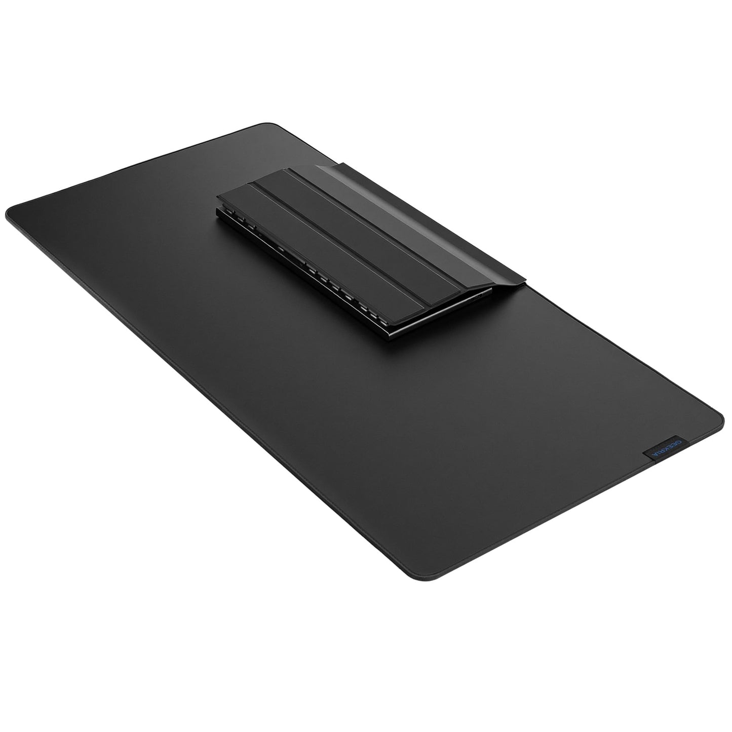 GEEKRIA Leather Desk Pad Protector, Mouse Pad with Dust Cover, Desk Mat, Non-Slip Desk Pad, Waterproof Vegan Leather Desk Blotter Mat, Desk Cover for Office and Home (35.4" x 16.1" Black)