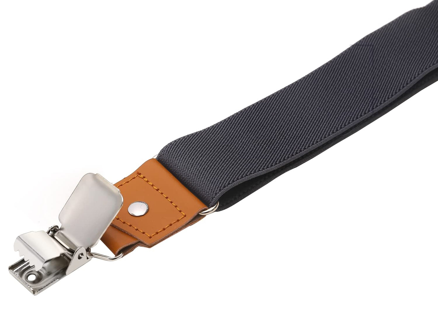 Mcvotcot Suspenders for Men Y Back Adjustable Elastic with Strong Clips 47 Inches Charcoal