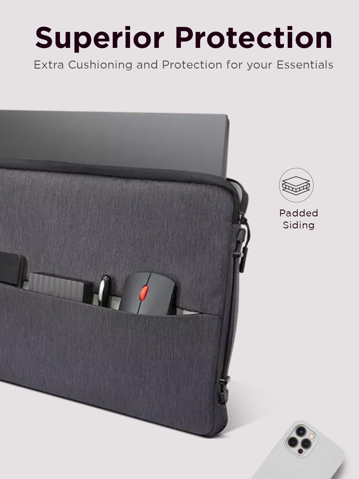 Lenovo Urban Laptop Sleeve 14 Inch for Laptop/ Notebook/Tablet Compatible with MacBook Air/Pro Water Resistant - Charcoal Grey