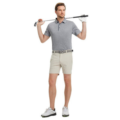 M MAELREG Mens Golf Shirt Short Sleeve Dry Fit Casual Moisture Wicking Performance Heather Collared Polo Shirt