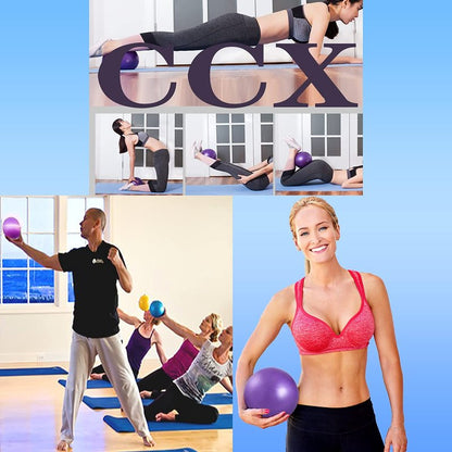 XIECCX Mini Yoga Balls 6 Inch Exercise Pilates Therapy Balance Micropore Ball Barre Equipment for Home Stability Training Physical Core Training with Pump(Blue)