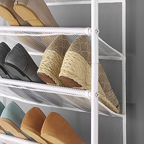 Whitmor 36 Pair Over The Door Shoe Organizer, 12 Tier Hanging Shoe Organizer