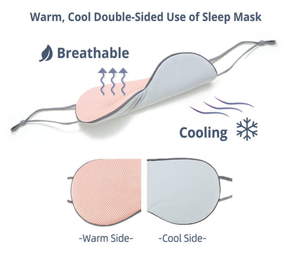 Sleeping Mask 2 Pack, Warm, Cool Double-Sided Use of Sleep Mask, Super Soft Blindfold with Adjustable Strap, Block Out Light, Comfort Sleep Eye Mask for Travel Meditation Nap