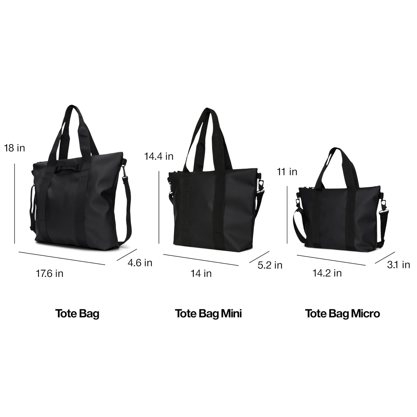 RAINS Tote Bag – Green Waterproof Minimalist Black Shoulder Bag for Men and Women – Versatile Laptop Bag for Work, Travel, Shopping, and Everyday Use – 2 Year Warranty