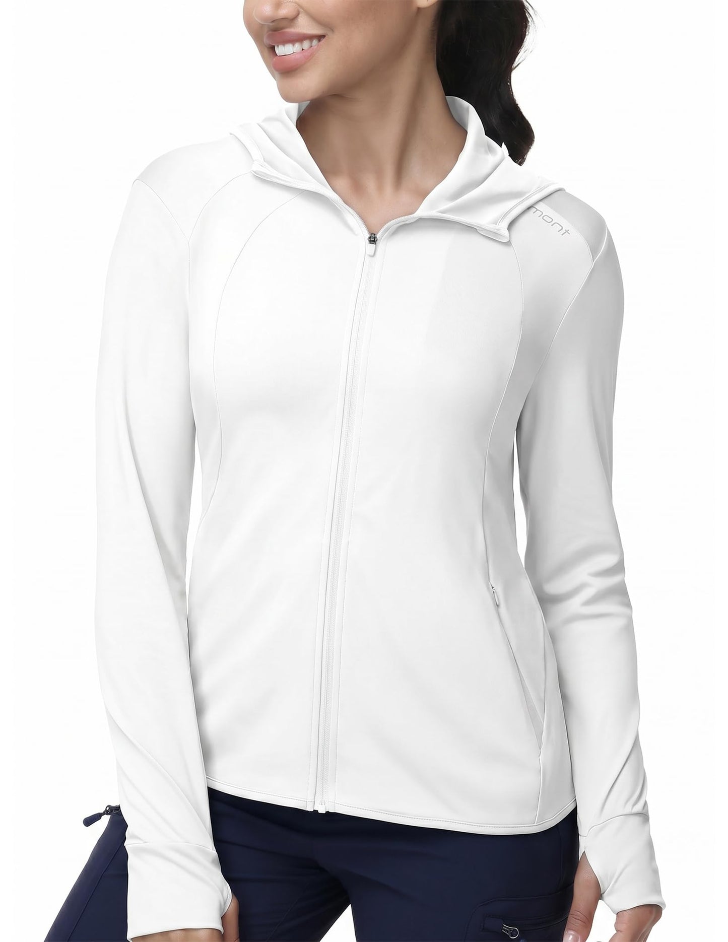 Haimont Women's UPF 50+ Full Zip Sun Hoodie White S