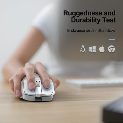 TECKNET Wireless Mouse Rechargeable, 2.4G USB-A Silent Mouse, Quiet Click, 6 Adjustable 4800 DPI, Cordless Computer Mice, Ergonomic Mice for Laptop, 6 Buttons for Chromebook, Ergo Grip - Black