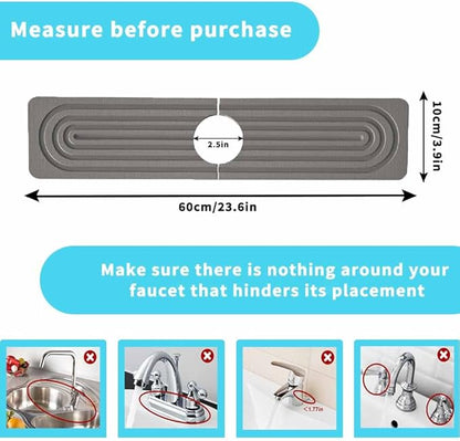 Diatomite kitchen sink splash guard behind faucet