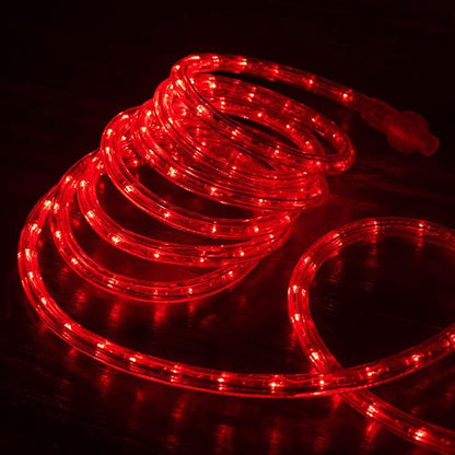 WYZworks 288LEDs 25ft LED Outside Rope Lights, Outdoor ETL Certified Waterproof Permanent 360 Degree Light Emitting, Flexible Tube, Connectable, Christmas Palm Tree Exterior Landscape, Red