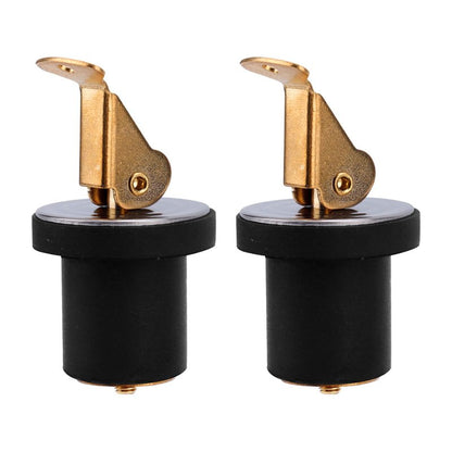 Fukaisu 2pcs Brass Boat Drain Plugs, 3/4 Inch Deck and Baitwell Bait Well Plug with Snap Handle Livewell Live Well Drain Plug for Marine Kayak Yacht Fishing Boating Boats Accessories
