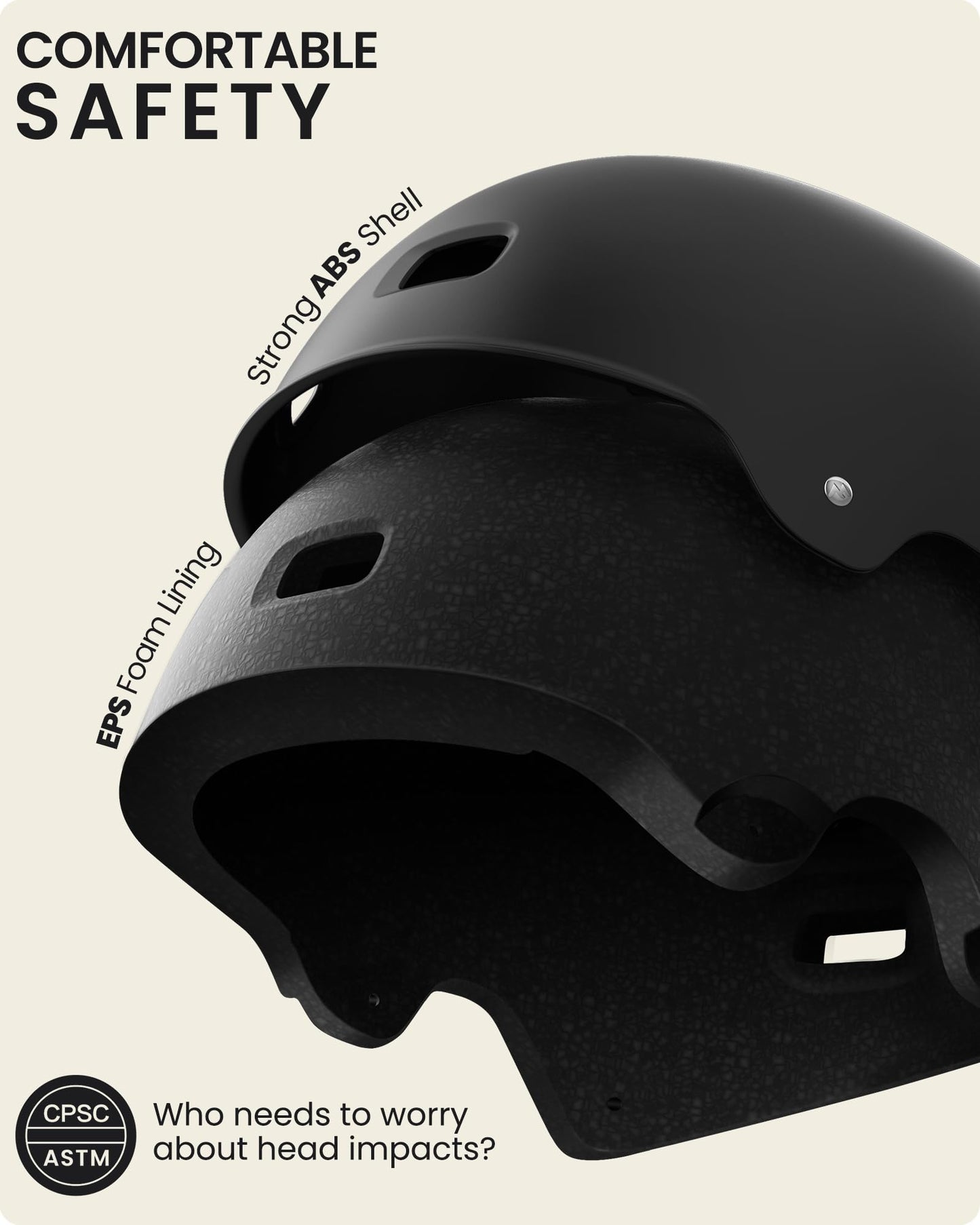OutdoorMaster Skateboard Cycling Helmet - Two Removable Liners Ventilation Multi-Sport Scooter Roller Skate Inline Skating for Kids, Youth & Adults - XL - Black