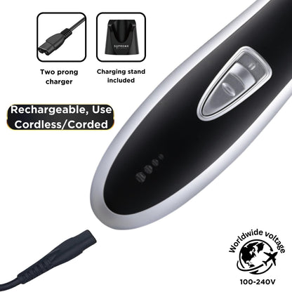 Supreme Trimmer T Shaper - Quiet Cordless Beard & Hair Trimmer for Men | 120 Min Runtime, Low Noise, Zero-Gap DLC Blade | Ideal for Sensitive Skin, Kids & Elderly | ST5206