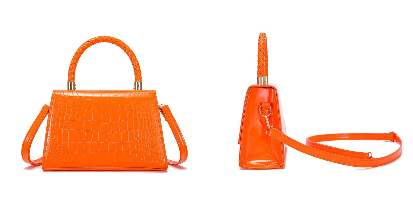 JHVYF Women Small Crossbody Bags Shoulder Bag Classic Satchel Handbags Ladies Cute Purses Satchels bag mini purse Orange