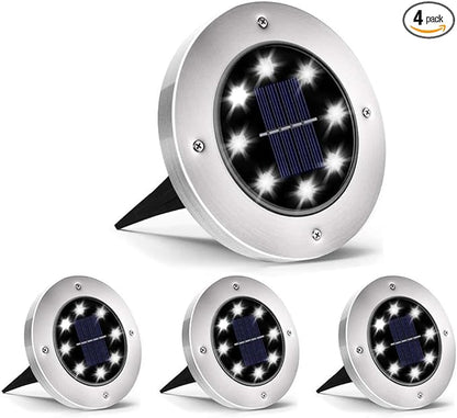 INCX Solar Lights for Outside, 4 Pack Solar Light Outdoor Waterproof, Garden Lights Landscape Lighting for Lawn Yard Deck Driveway Walkway White