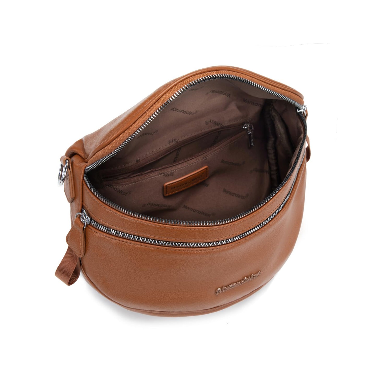 Montana West Crossbody Bags for Women Large Bum Bag Vegan Leather Purse with Adjustable Wide Strap and Coin Purse, MWC-HB-638-BR