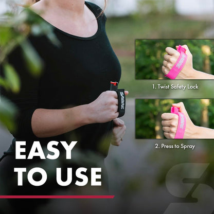 SABRE Runner Pepper Gel, Police Strength OC Spray, Adjustable 360° Reflective Hand Strap for Easy Carry & Access, 0.67 fl oz, 4X Longer Spray Time - Up to 13 Seconds, HPLC Tested, Reduced Blowback