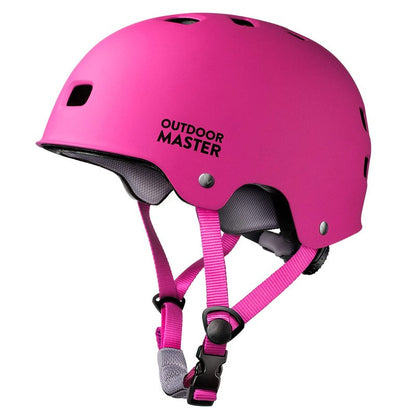 OutdoorMaster Skateboard Cycling Helmet - Two Removable Liners Ventilation Multi-Sport Scooter Roller Skate Inline Skating for Kids, Youth & Adults - S - Pink