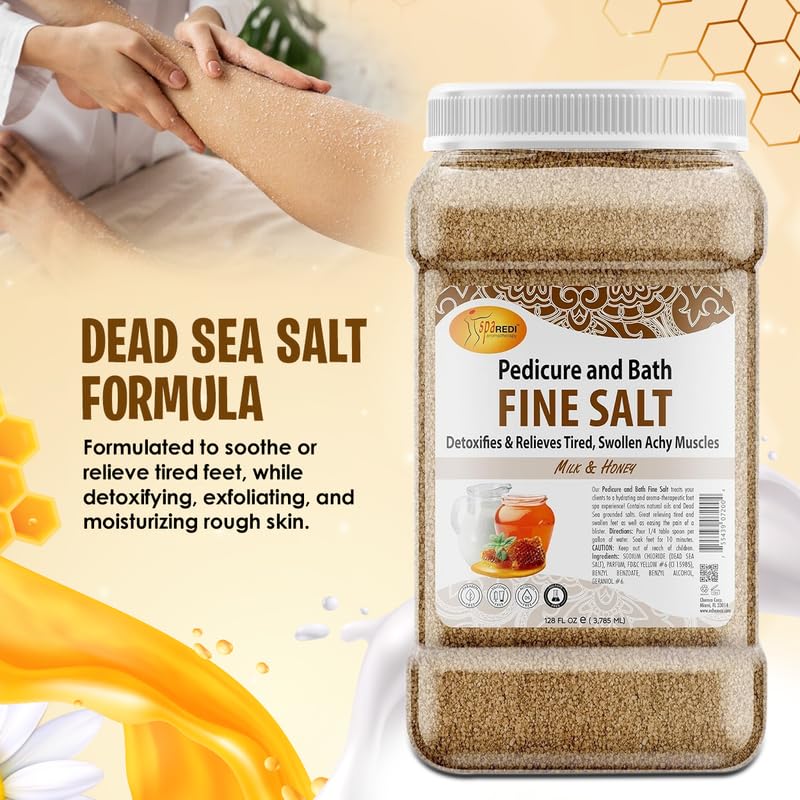 SPA REDI - Detox Foot Soak Pedicure and Bath Fine Salt, Lavender and Wildflower, 128 Oz - Made with Dead Sea Salts, Argan Oil, Coconut Oil, and Essential Oil, Hydrates, Softens and Moisturizes