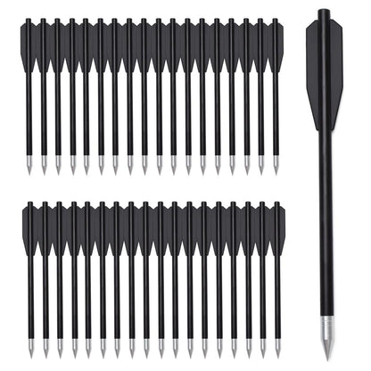 60PCS 6.3 Inch 50-80LB Mini Archery Crossbow Bolts Set with Sharp Metal Tip, Reusable Durable Arrow Dart for Shooting Target Practice, Small Hunting Game, Outdoor Fishing