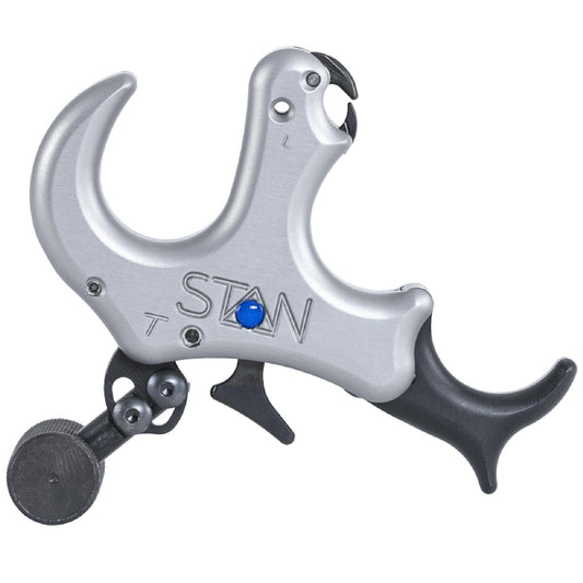 Stan OnneX Thumb Archery Release – Modular Trigger Release with Zero Travel, Adjustable Tension, 3 & 4 Finger Options, Open Hook, Trainer Lock, Echo Grey, M