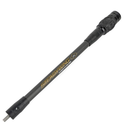 AMEYXGS Archery Bow Stabilizer for Compound Bow, 3K Carbon Fiber 6", 8", 10", 12" Rods, Damping System, Weights Kit, Single Side V-Bar Mount,Quick Disconnect (12″)