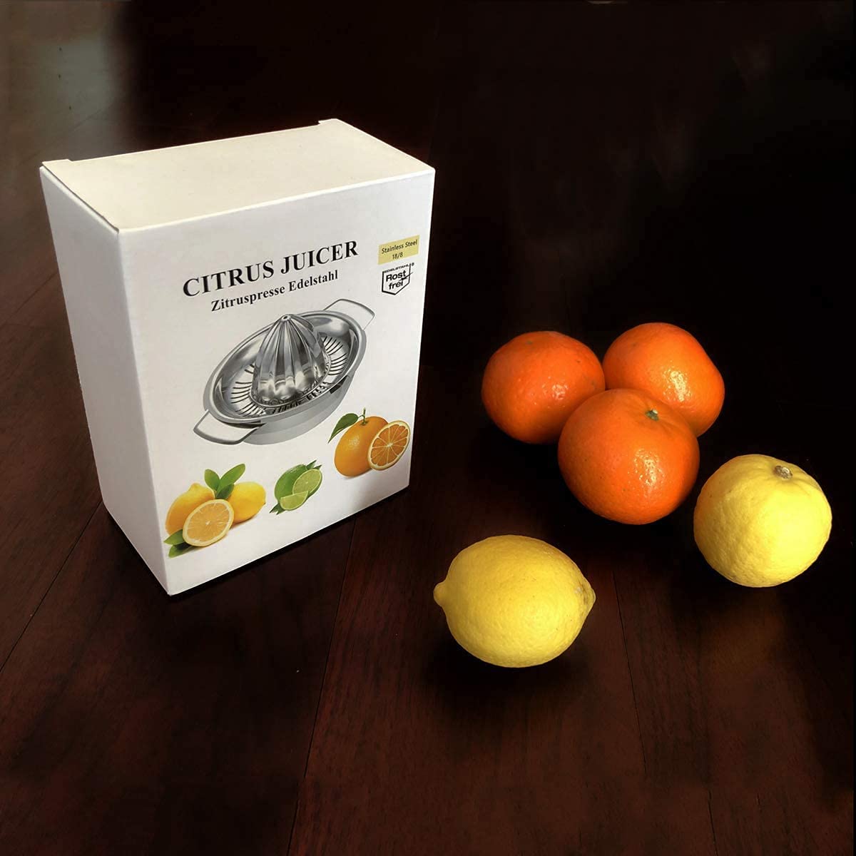 Citrus Lemon Orange Grapefruit Juicer Manual Squeezer 304 Stainless Steel Robust Hand Juicer Reamer Rotation Press with Strainer＆10oz Bowl, 2 Pour Spouts, Dishwasher Safe, Easy to Clean, Heavy Duty