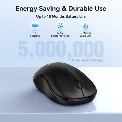 TECKNET Wireless Mouse for Laptop, 2.4G Silent Computer Mouse Quiet Click with 5 DPI Levels,Contoured Grip,Small Portable 30 Months Battery Cordless Mice for PC, Chromebook, Mac - Pink