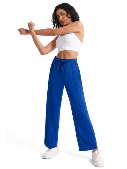 Tapata Petite Women's 28" Inseam Active Track Pants Striped Loose Fit Running Sporty Bottoms Travel Athletic Jogging, Blue, XL