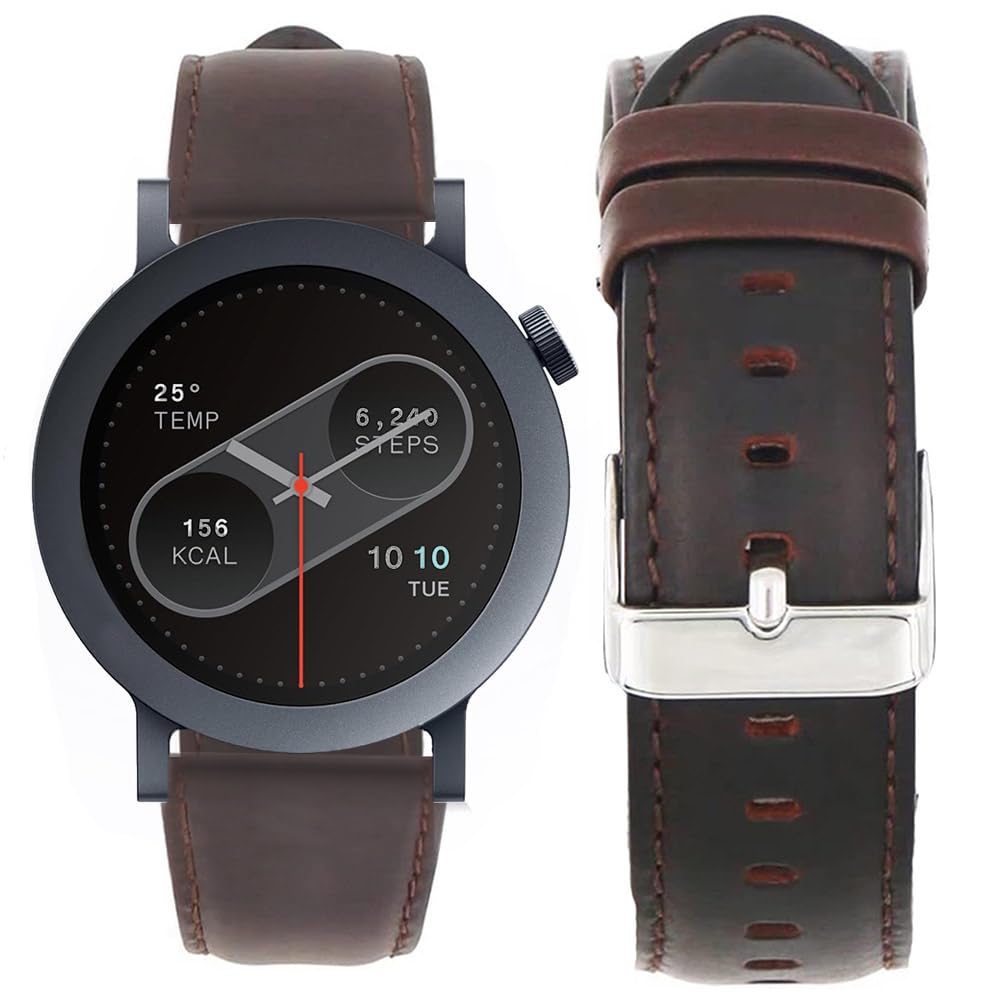 Lamshaw Compatible with CMF Watch 3 Pro Band, Crazy Leather Replacement Smartwatch Strap Wristband Compatible for CMF Watch Pro 1, 2, 3 Pro Smartwatch