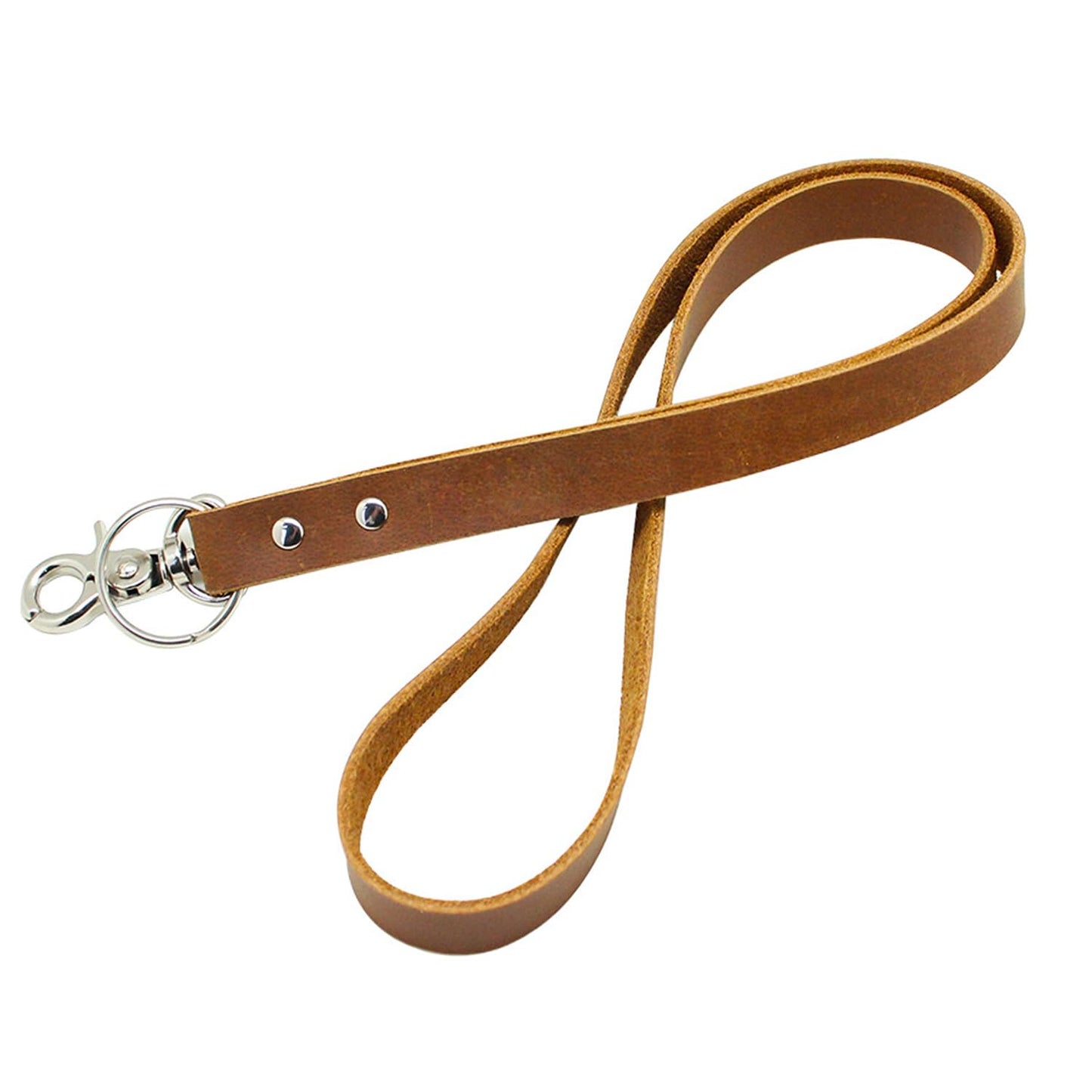Payutou Leather Keychain Lanyard For Women Neck, Genuine Leather Handmade Lanyard with Keychain for Cellphone, Keys, ID Badge Holder, Camera,1Pcs