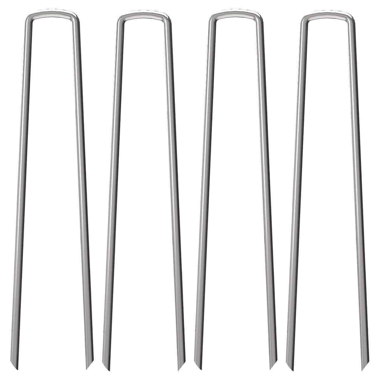 OK5STAR 100 Pack 12" Garden Stakes Pins,Heavy Duty Garden Landscape Staples Stakes Pins Galvanized Landscape Fabric Staples Sod Ground Staple for Anchoring Weed Barrier Fabric