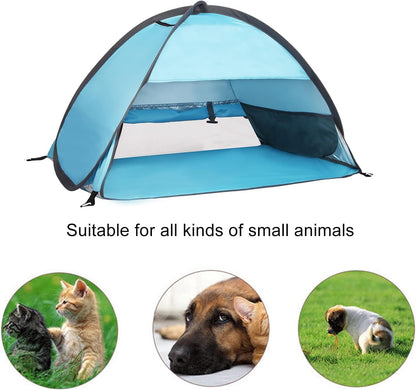 Pop Up Dog Beach Tent, Mini Head Shelters, Small Dog Beach Sun Shelters, Waterproof and Breathable Mobile Phone Stand with Tent Nails, 80cm